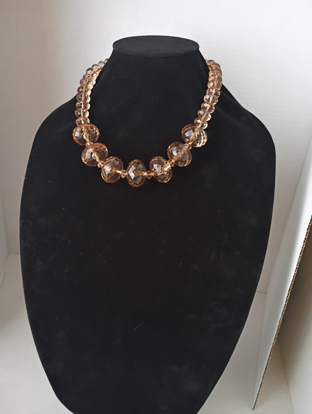 Vintage Champagne Colored Plastic Necklace